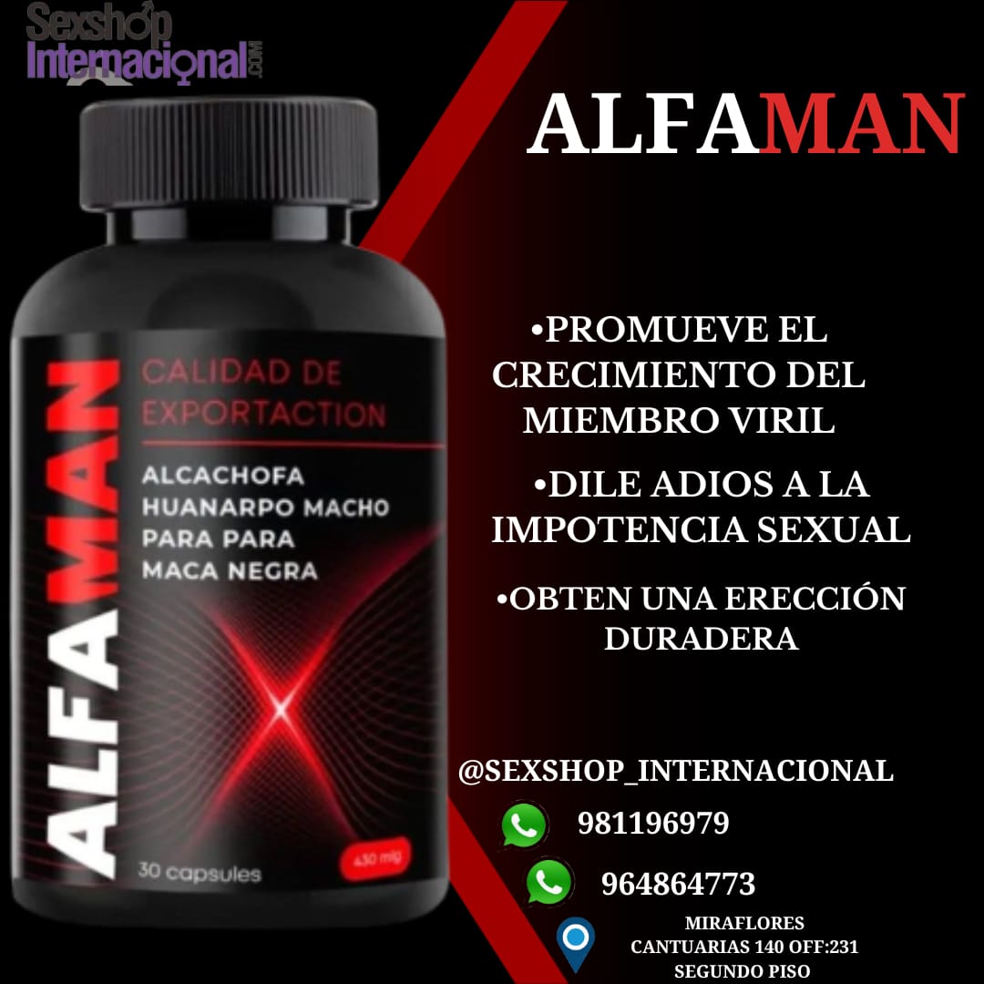 POTENCIADOR SEXUAL ALFAMAN-AUMENTA LA ENERGIA-MEJORA LA CIRCULACION-SEXSHOP MIRAFLORES 